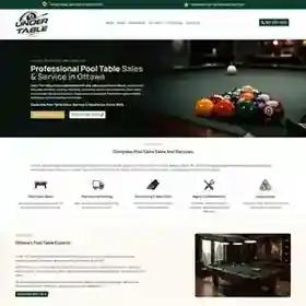 Under The Table pool table website design by 360 Web Firm