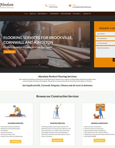 Absolute Perfect Flooring - Brockville & Cornwall Flooring Contractor - Website Example Image