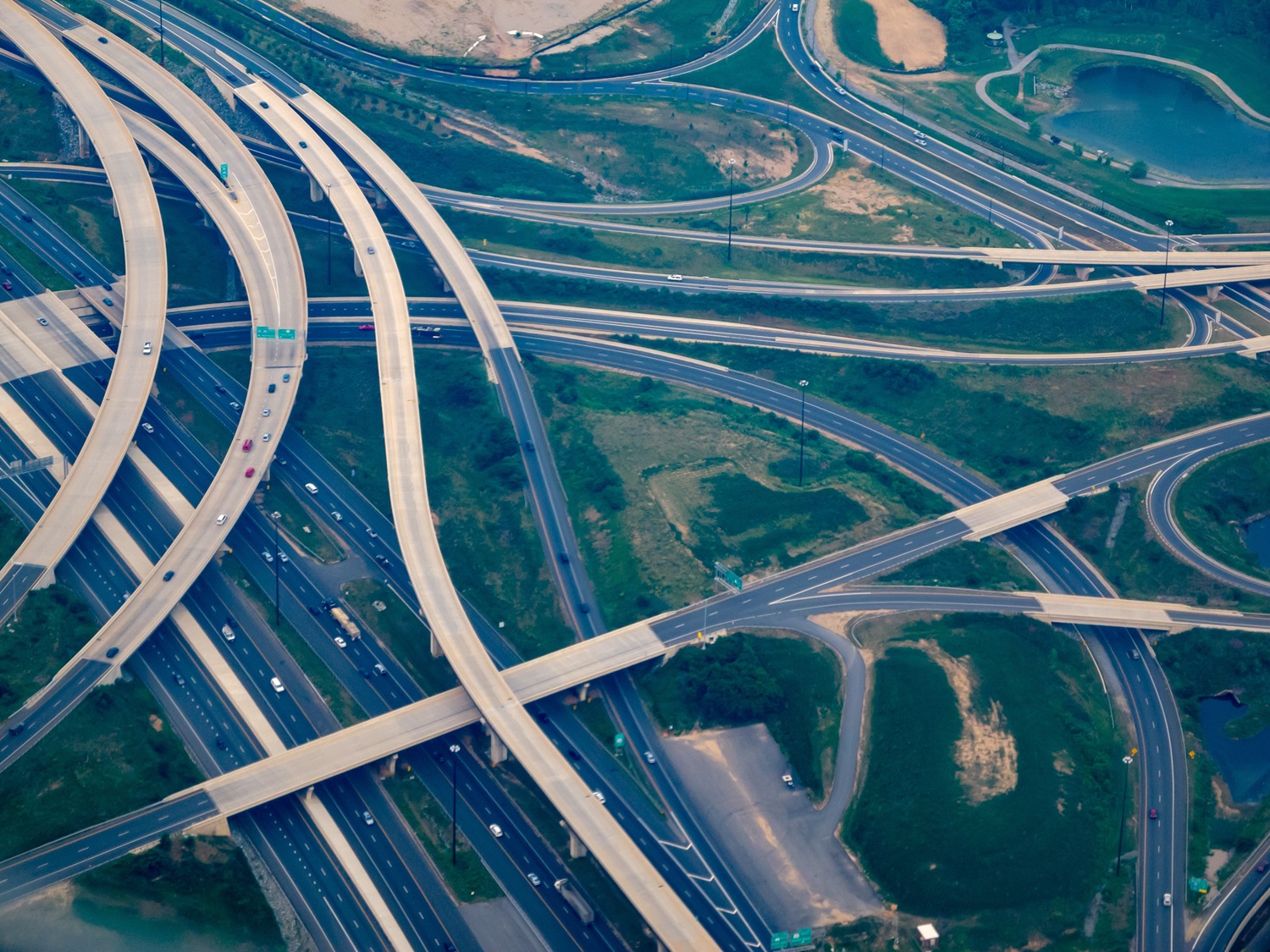 Highway and Roads interlocking - Analogy of  the world wide web (WWW) internet with roads