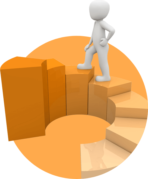 Spring website design package - Toon sitting on round bar graph Spring website design package - Toon sitting on round bar graph